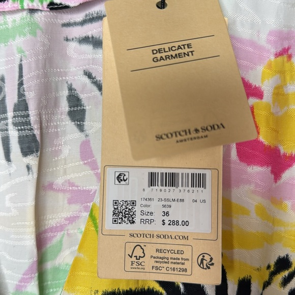 Scotch and soda Printed V-neck maxi dress – Aster White - Picture 5 of 5